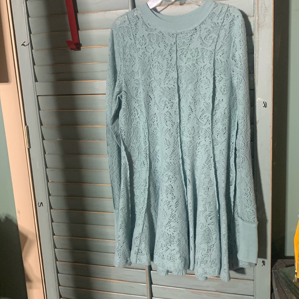 Free people crocheted sweater dress XS